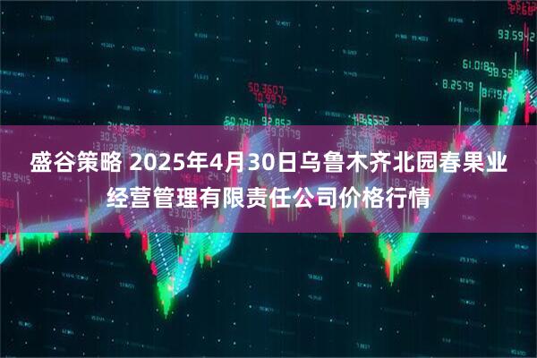 盛谷策略 2025年4月30日乌鲁木齐北园春果业经营管理有限责任公司价格行情