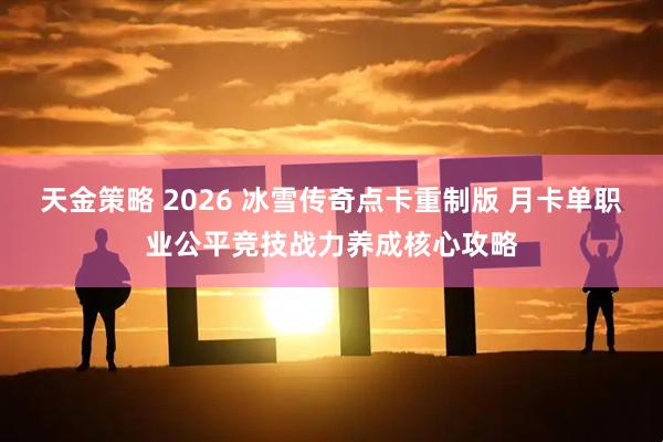 天金策略 2026 冰雪传奇点卡重制版 月卡单职业公平竞技战力养成核心攻略